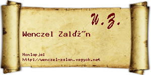 Wenczel Zalán névjegykártya
